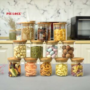 Extra Small Air Tight Glass Storage Containers With Natural Bamboo Lids