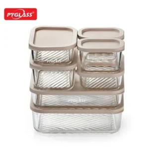 Best nesting glass food storage containers with Lids – Set of 7 | Wholesale Glass Food Storage Containers from PYGLASS