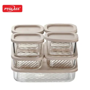 Customized Glass Food Storage Containers – Textured Bottom Design Sets | OEM ODM Manufacturer China