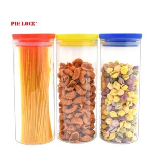 Hot Sale High Borosilicate Glass food jar with bamboo lid