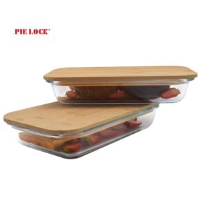 High borosilicate glass baking dish for microwave oven safe with bamboo lid