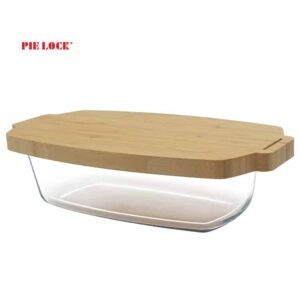 High borosilicate glass baking dish for microwave oven safe with bamboo lid