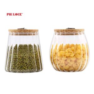 Glass Canisters Sets with Wood lid for the Kitchen