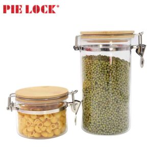 High Borosilicate Glass food jar with lock catch lid