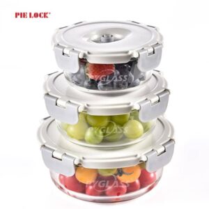 Kitchen accessories vacuum seal containers with pump 3 set