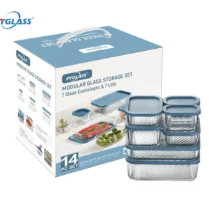 Wholesale Custom Food Storage Containers | 2025 Best Seller Borosilicate Glass, Airtight & Eco-Friendly with Textured Bottom – PYGLASS Glassware Manufacturer